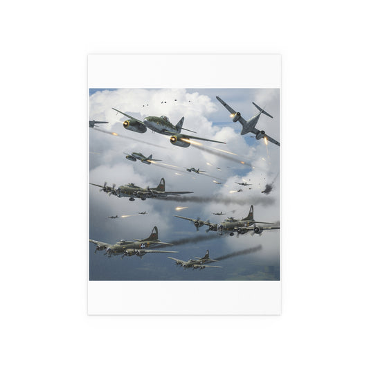 Indoor and Outdoor Silk Posters - German jet fighters attacking US bombing formations