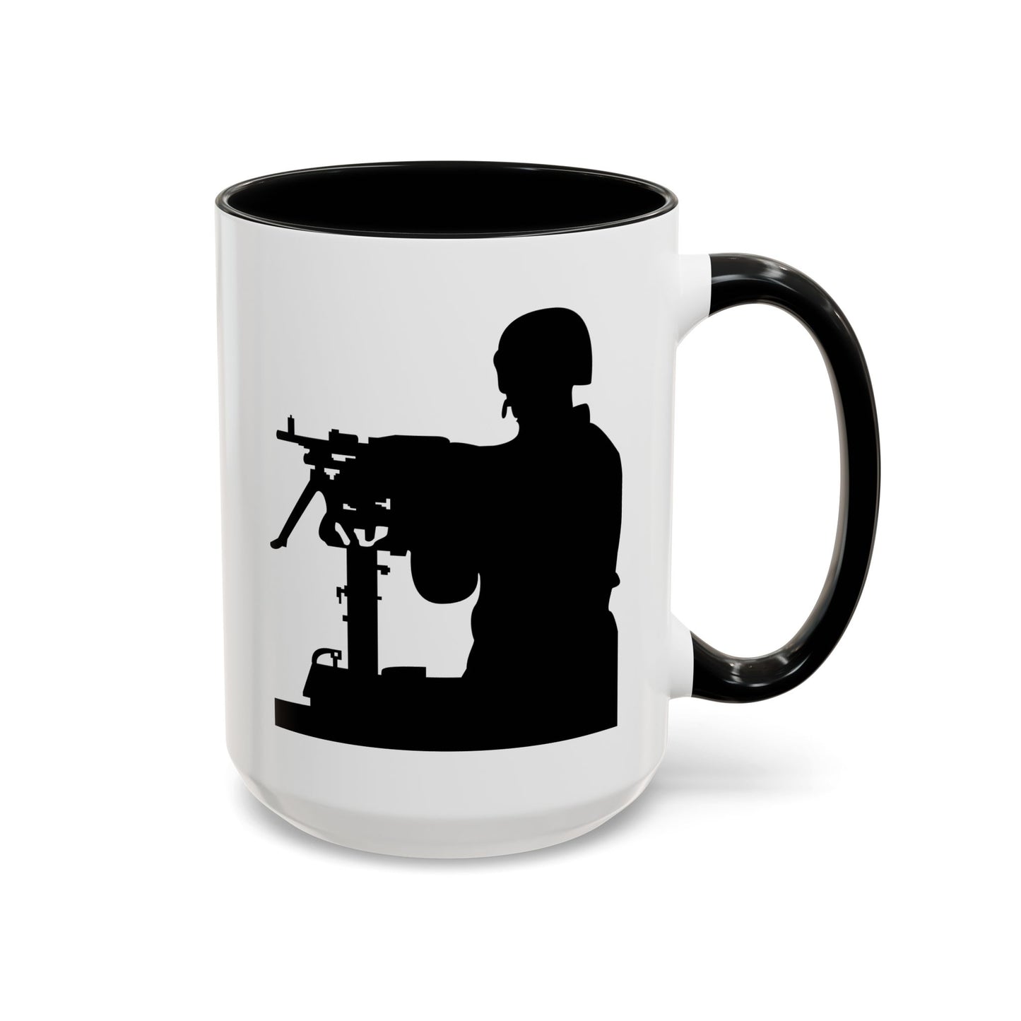 Accent Coffee Mug (11oz & 15oz) - Army - Soldier - MG Vehicle Mounted - Silhouette X 300
