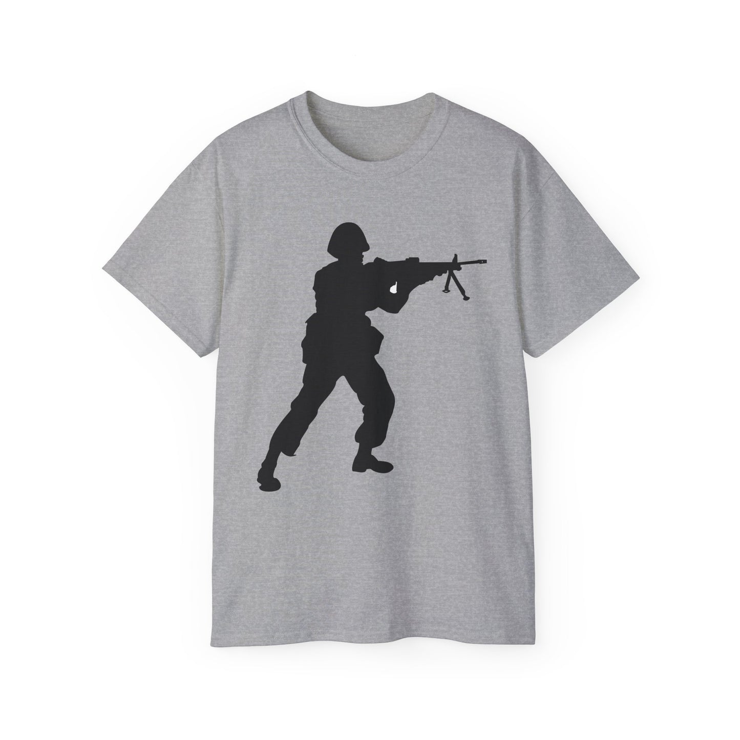 Unisex Ultra Cotton Tee - Army - Soldier - MG Assault - Silhouette X 300