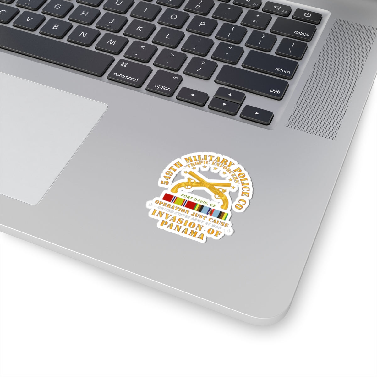 Kiss-Cut Stickers - Just Cause - 549th Military Police Co - Ft Davis, CZ w Svc Ribbons
