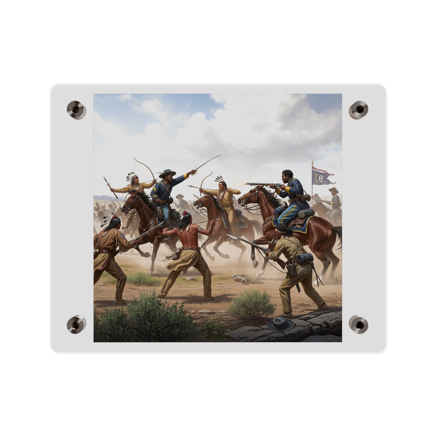 Acrylic Wall Art Panel - 9th Cavalry Regiment fighting Native Americans during the Indian Wars