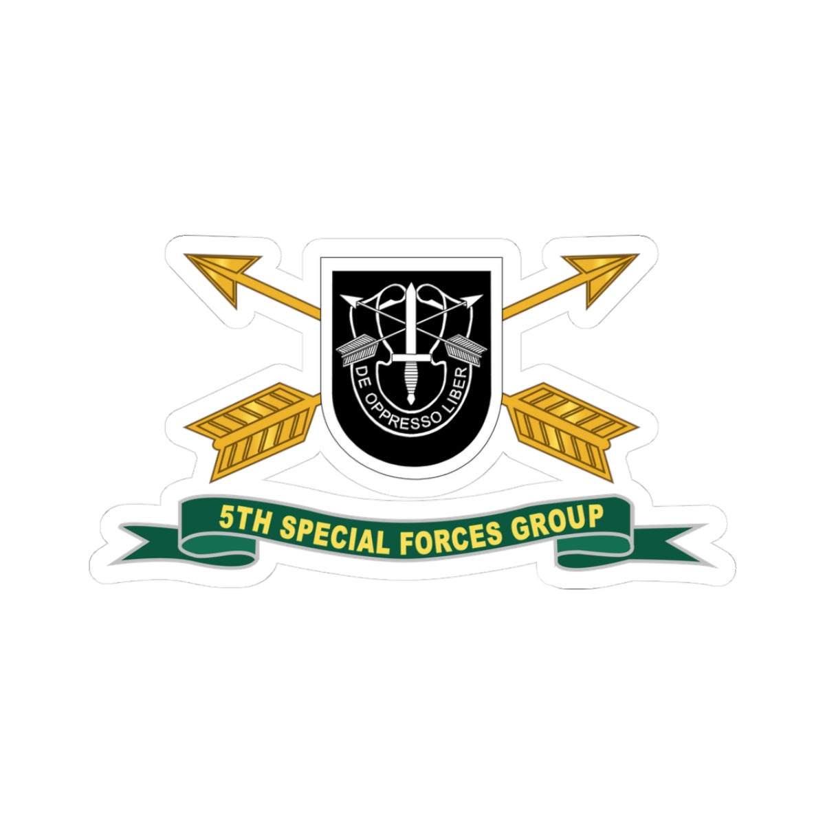 Kiss-Cut Stickers - 5th Special Forces Group - Flash w Br - Ribbon X 300