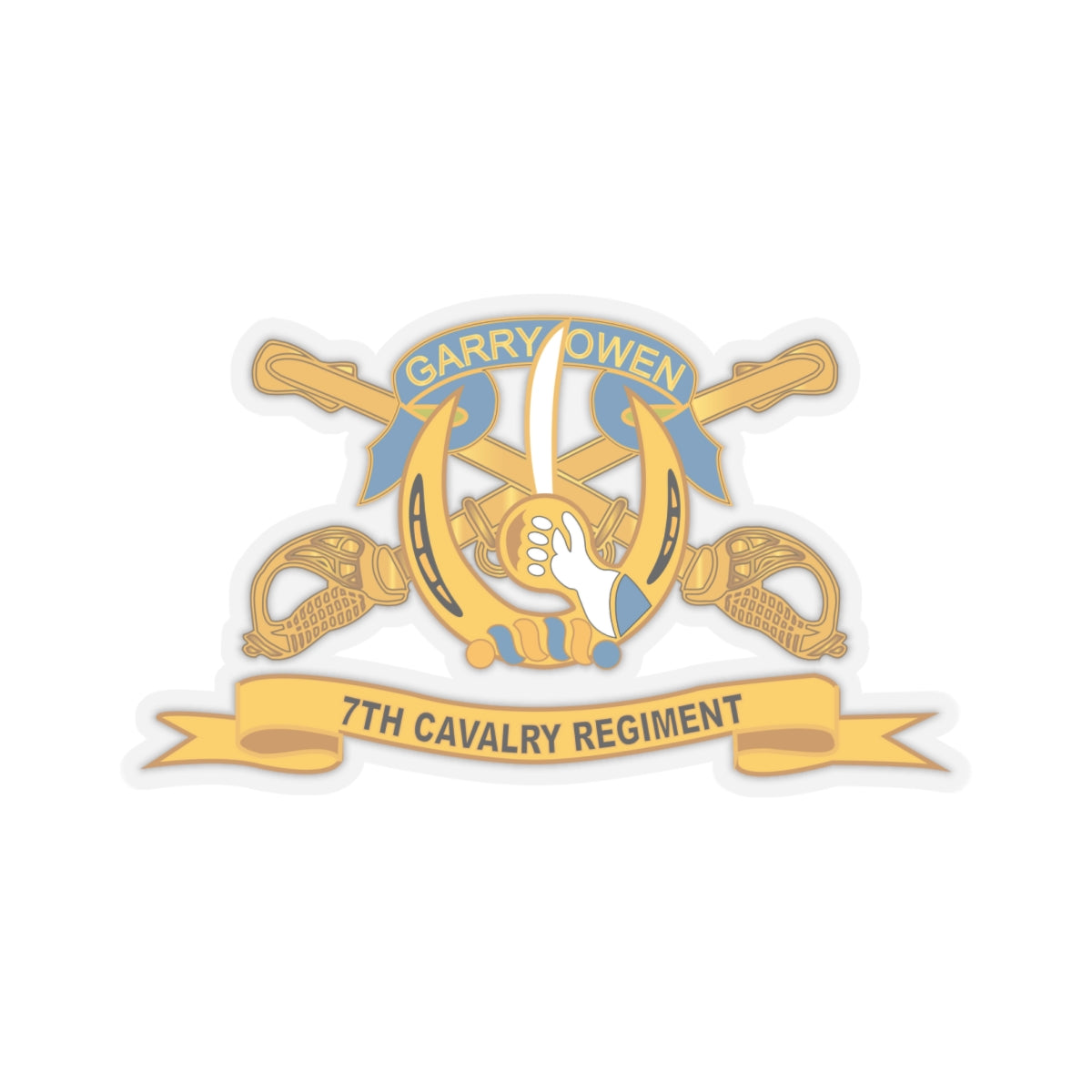 Kiss-Cut Stickers - 7th Cavalry Regiment w Br - Ribbon