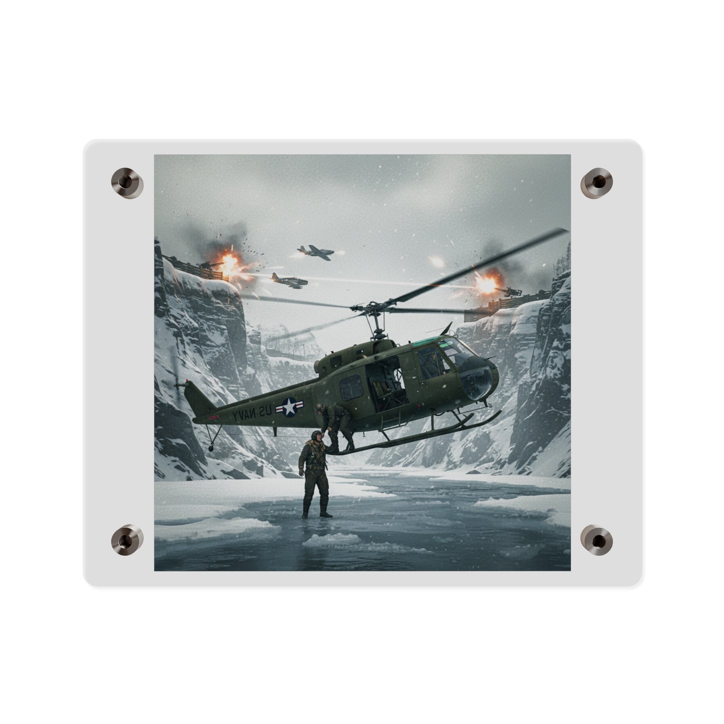 Acrylic Wall Art Panel - Rescue Mission from Majon-ni and Samdong-ni attack - Korean War