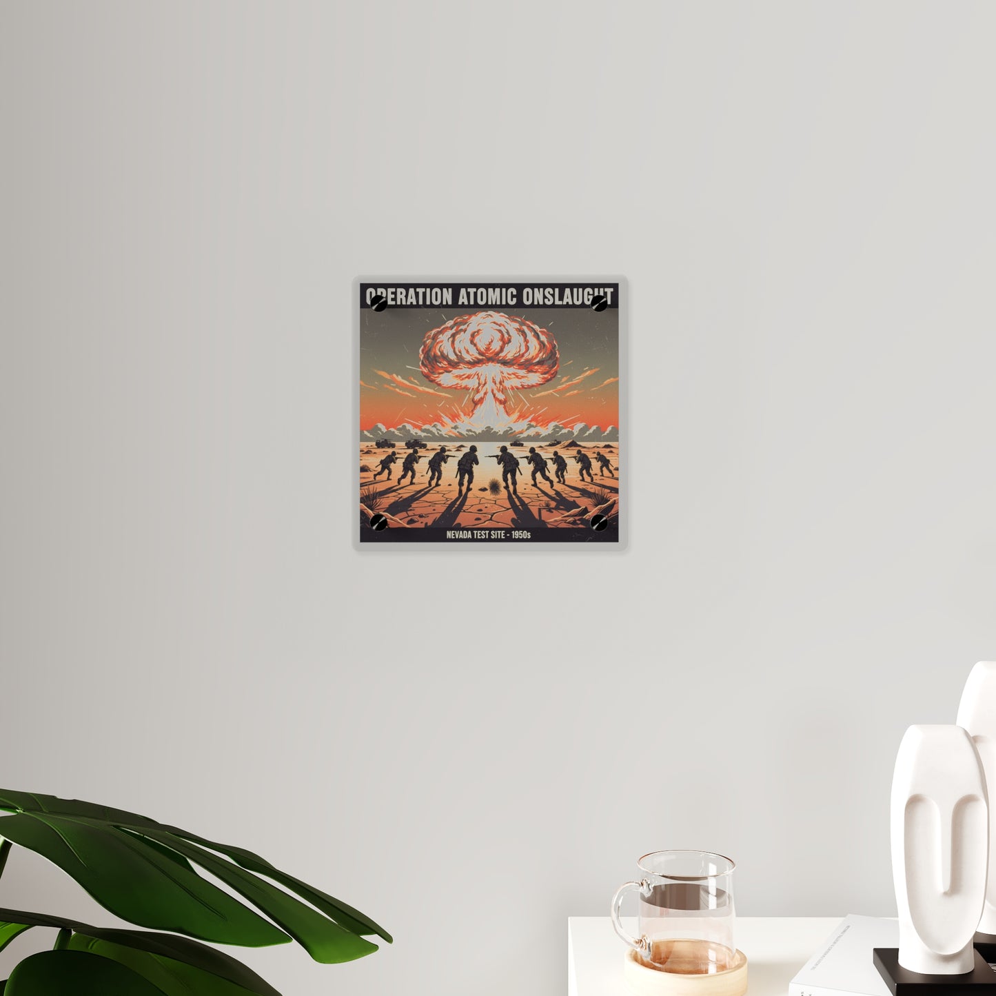 Acrylic Wall Art Panel - Atomic Testing in Nevada Desert Operation Fury - Toward the attack