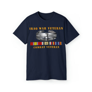 Unisex Ultra Cotton Tee - Army - Iraq War Veteran - Combat Action Badge w CAB IRAQ  SVC