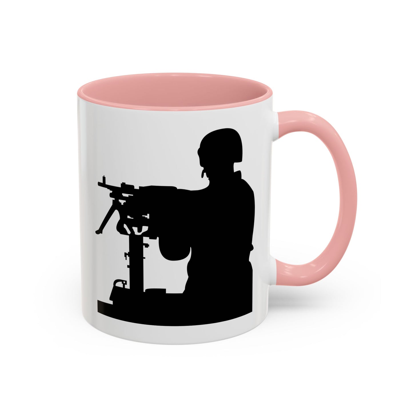 Accent Coffee Mug (11oz & 15oz) - Army - Soldier - MG Vehicle Mounted - Silhouette X 300