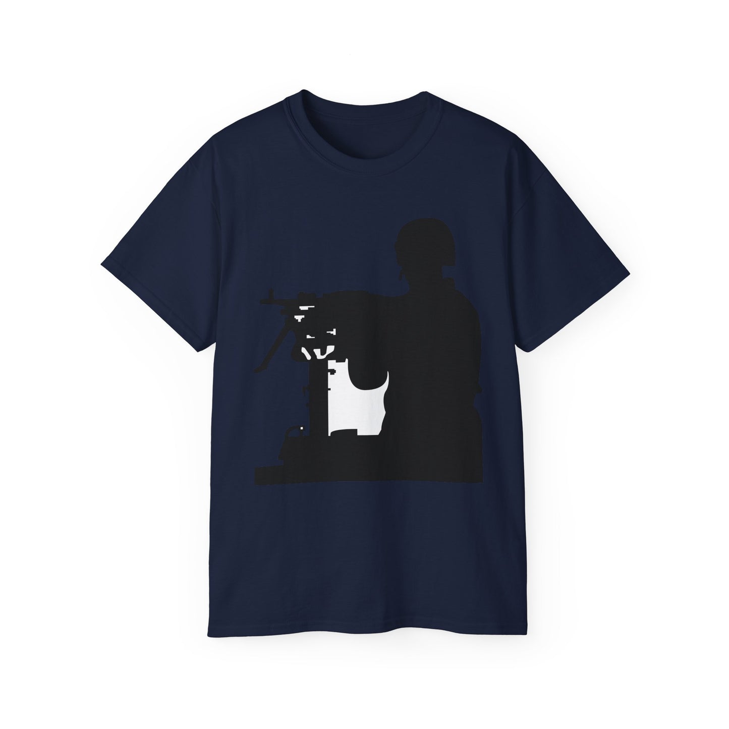 Unisex Ultra Cotton Tee - Army - Soldier - MG Vehicle Mounted - Silhouette X 300