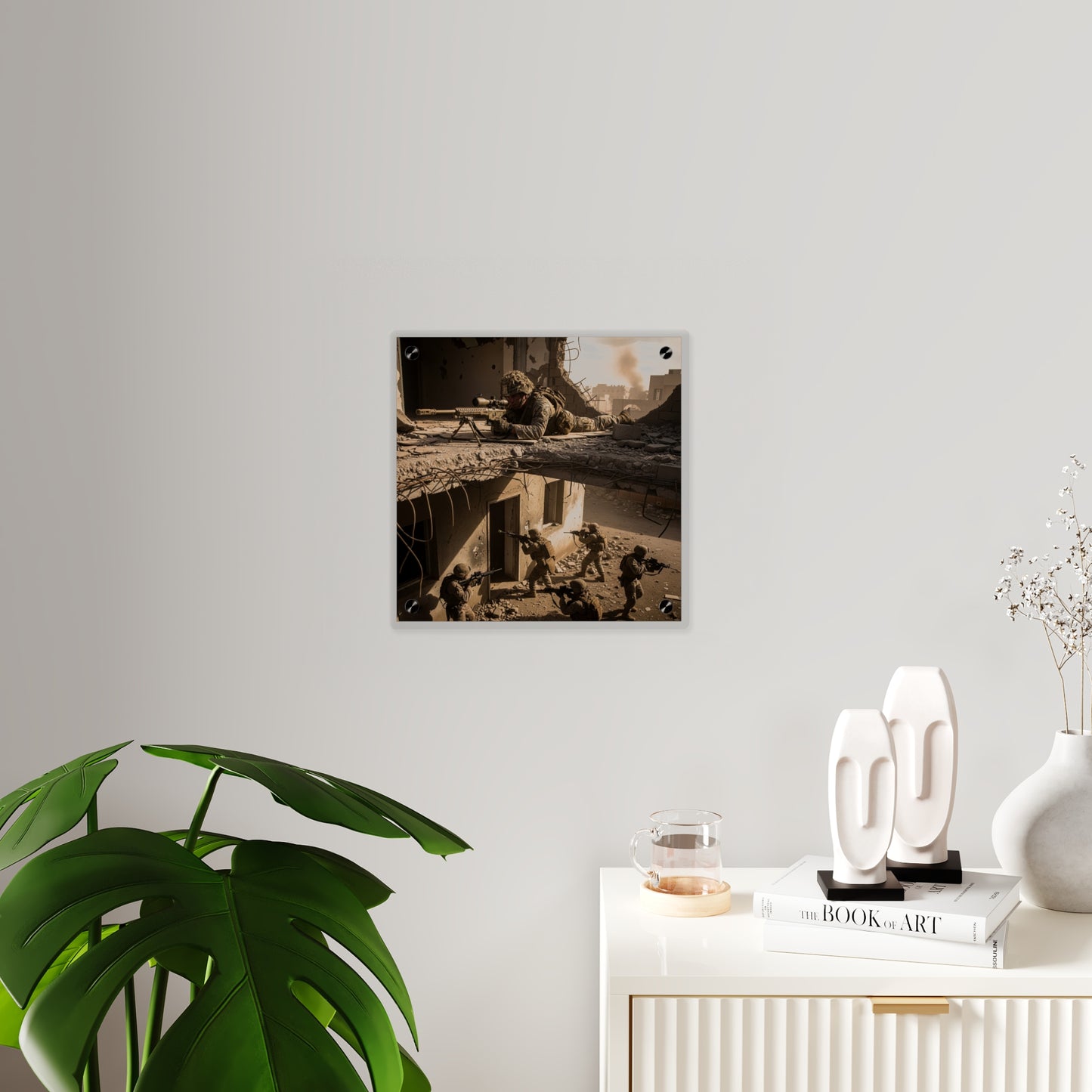 Acrylic Wall Art Panel - Marine Sniper Providing Overwatch for Breach Team