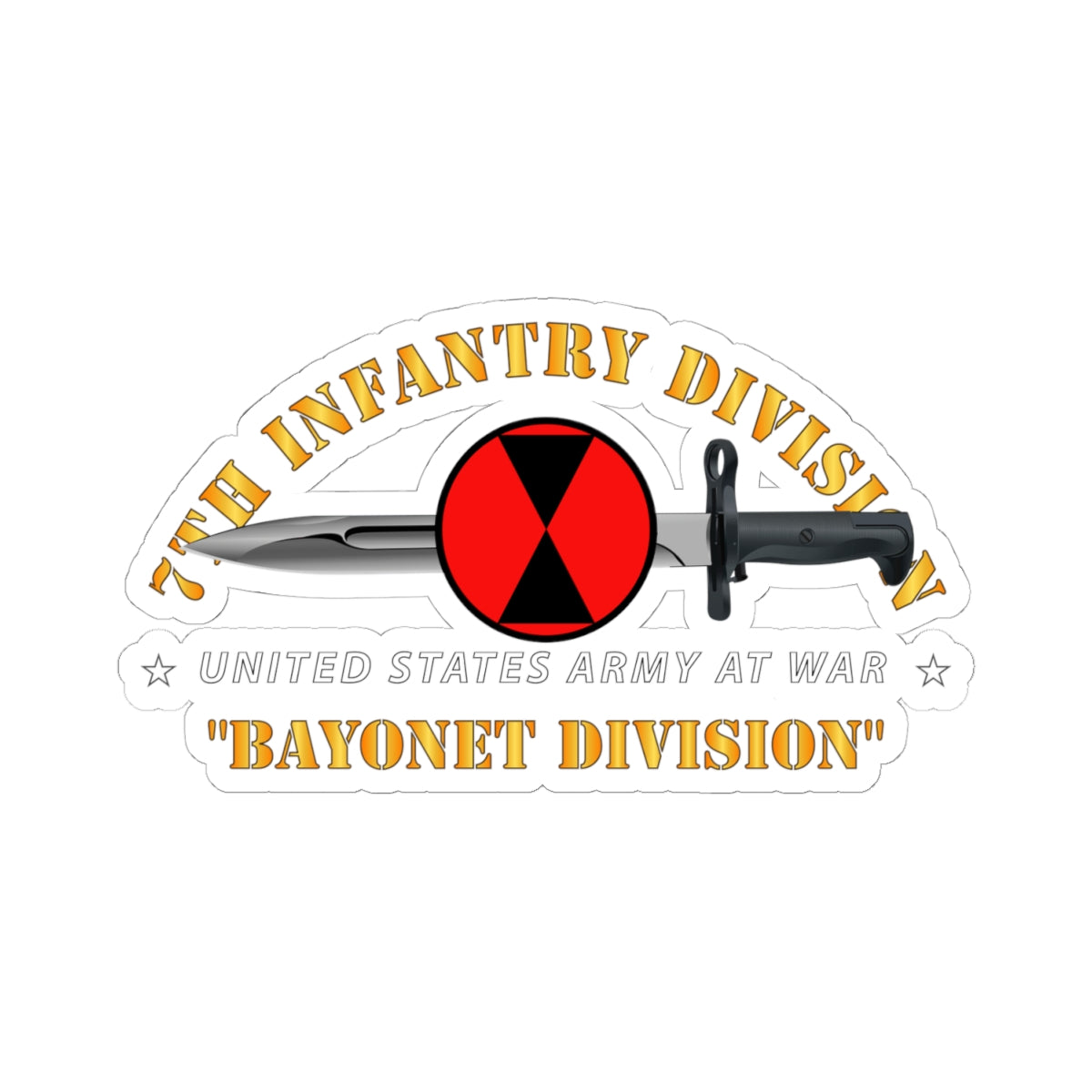 Kiss-Cut Stickers - 7th Infantry Division - Bayonet Division