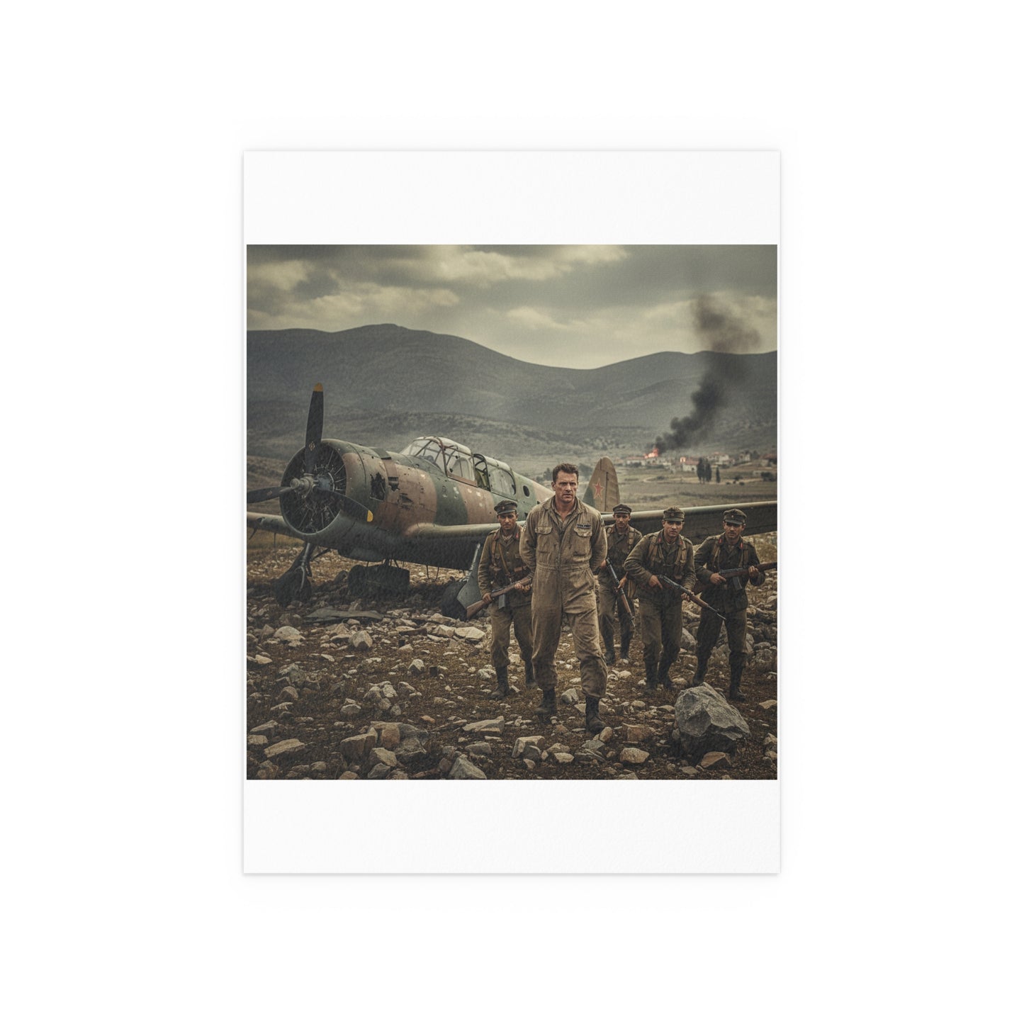 Indoor and Outdoor Silk Posters - U.S. Air Force officer - Captured, KIA, Communist Guerrillas - AT-6 Shotdown - Cold War