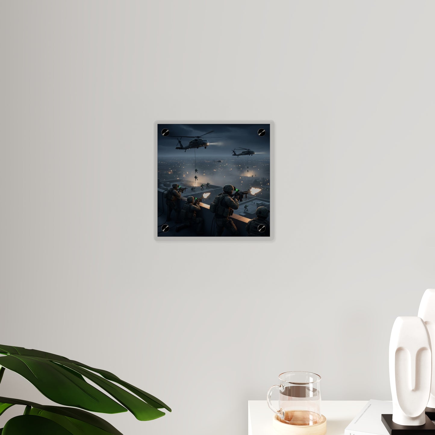 Acrylic Wall Art Panel - Night Air Assault by Army Rangers