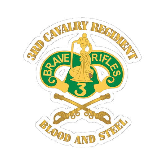 Kiss-Cut Stickers - 3rd Cavalry Regiment DUI - Blood and Steel