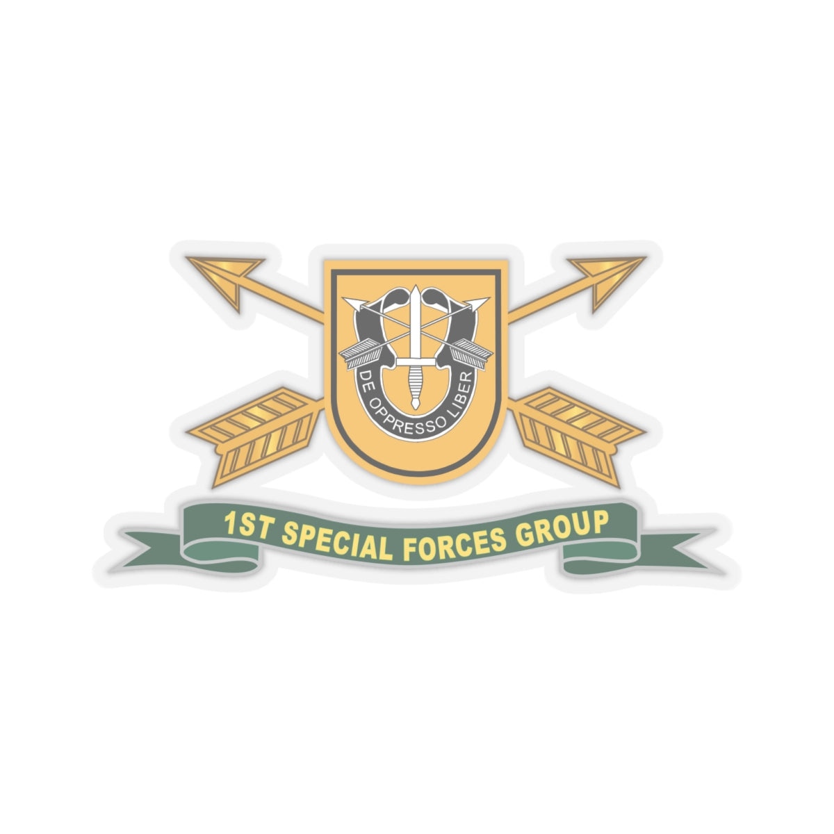 Kiss-Cut Stickers - 1st Special Forces Group - Flash w Br - Ribbon X 300