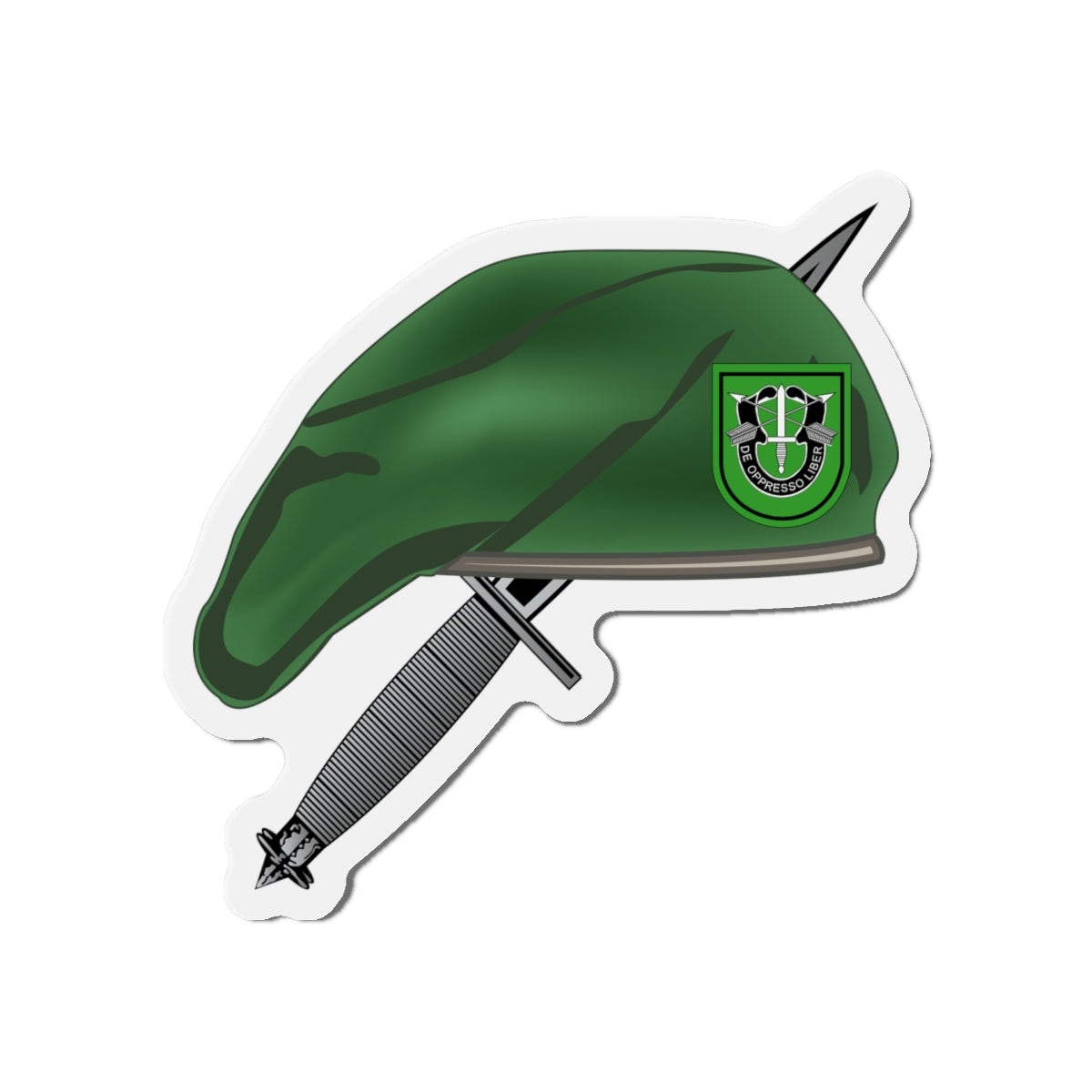 Die-Cut Magnets - 10th SFG Beret with Dagger