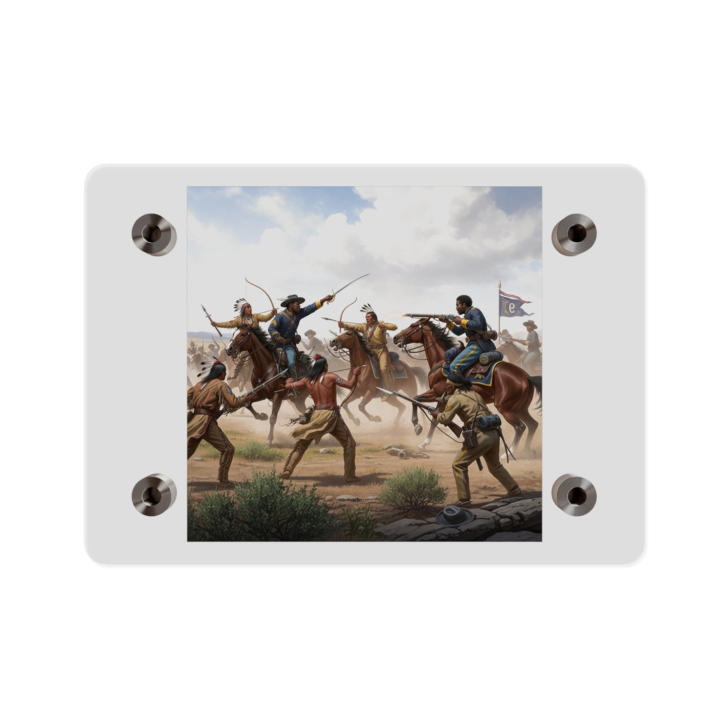 Acrylic Wall Art Panel - 9th Cavalry Regiment fighting Native Americans during the Indian Wars