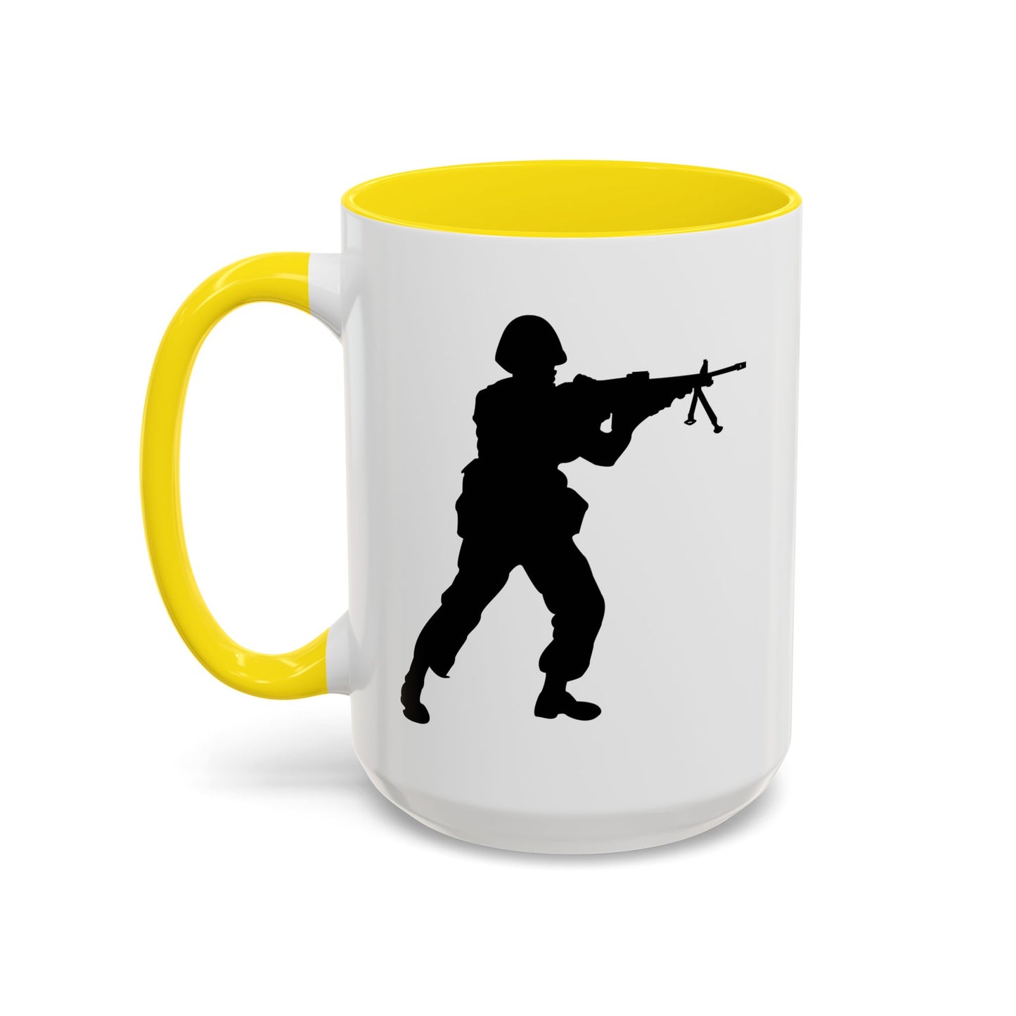 Accent Coffee Mug (11oz & 15oz) - Army - Soldier - MG Assault - Silhouette X 300