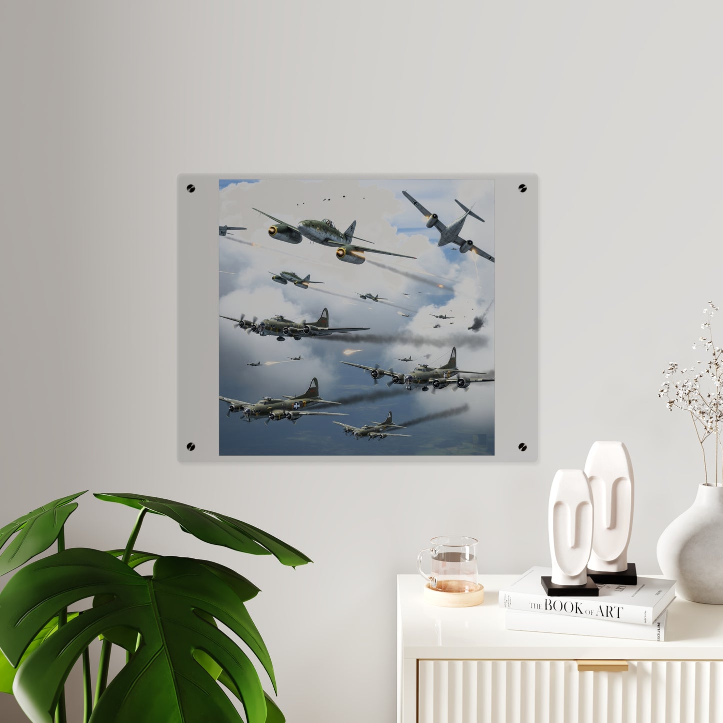 Acrylic Wall Art Panel - German jet fighters attacking US bombing formations
