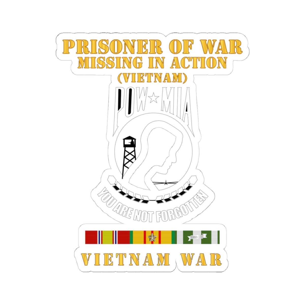 Kiss-Cut Stickers - POW - MIA - VIetnam w VN SVC