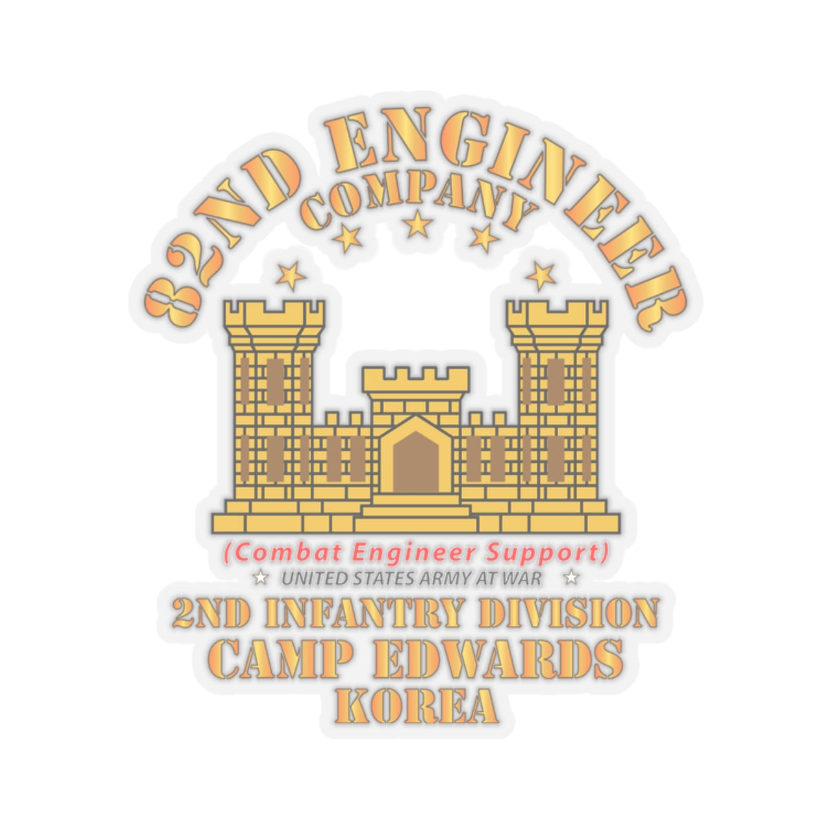 Kiss-Cut Stickers - 82nd Engineer Company - Camp Edwards - Korea