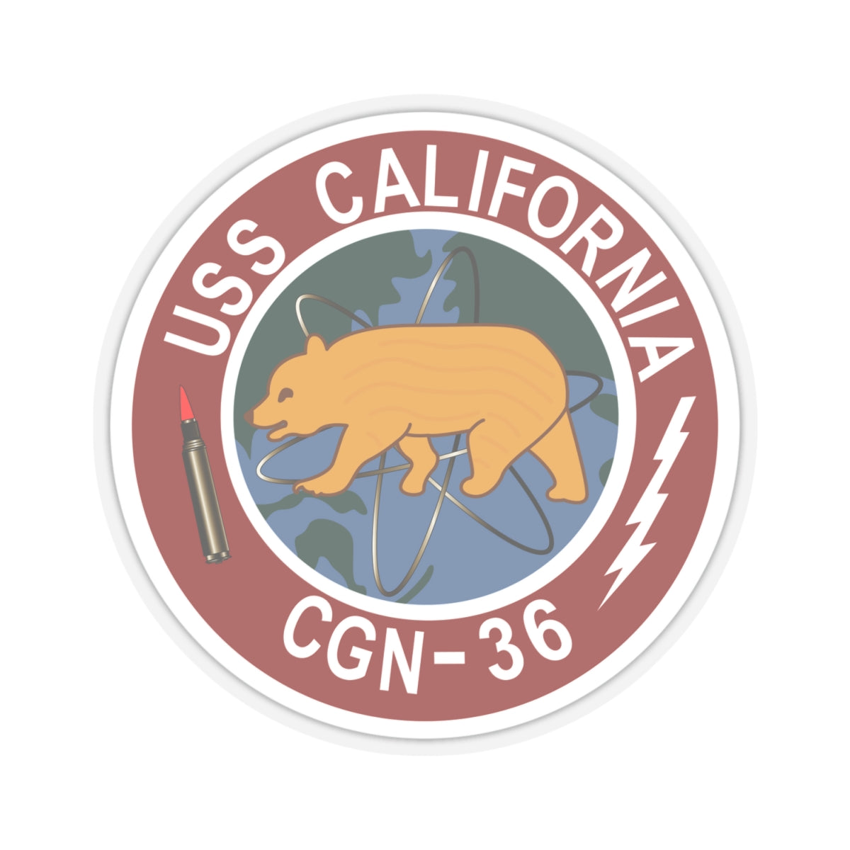 Kiss-Cut Stickers - Navy - USS California (CGN-36) wo Txt