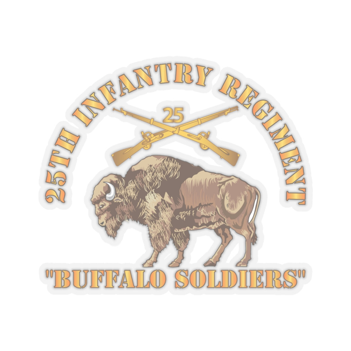 Kiss-Cut Stickers - 25th Infantry Regiment - Buffalor Soldiers w 25th Inf Branch Insignia