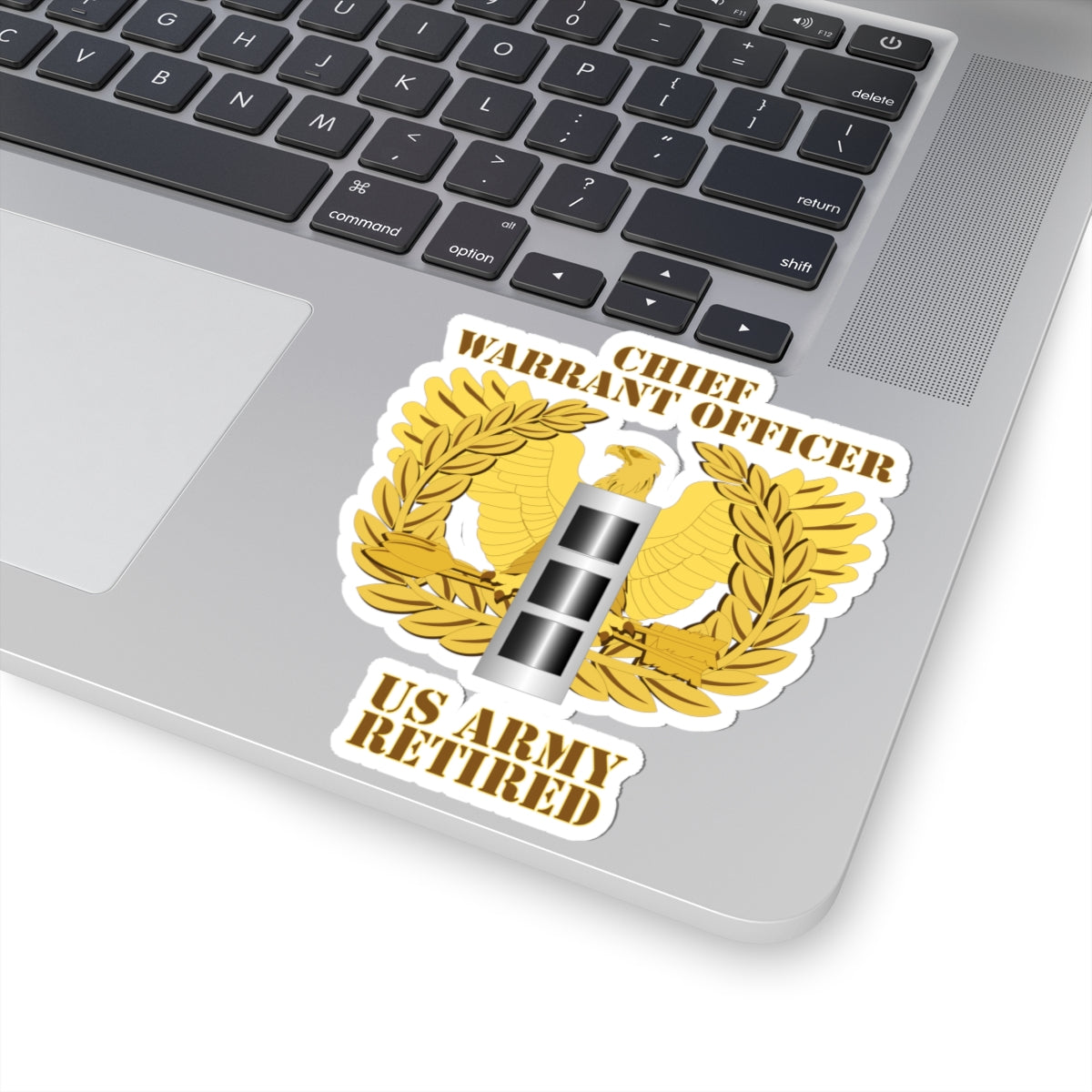 Kiss-Cut Stickers - Emblem - Warrant Officer - CW3 - Retired