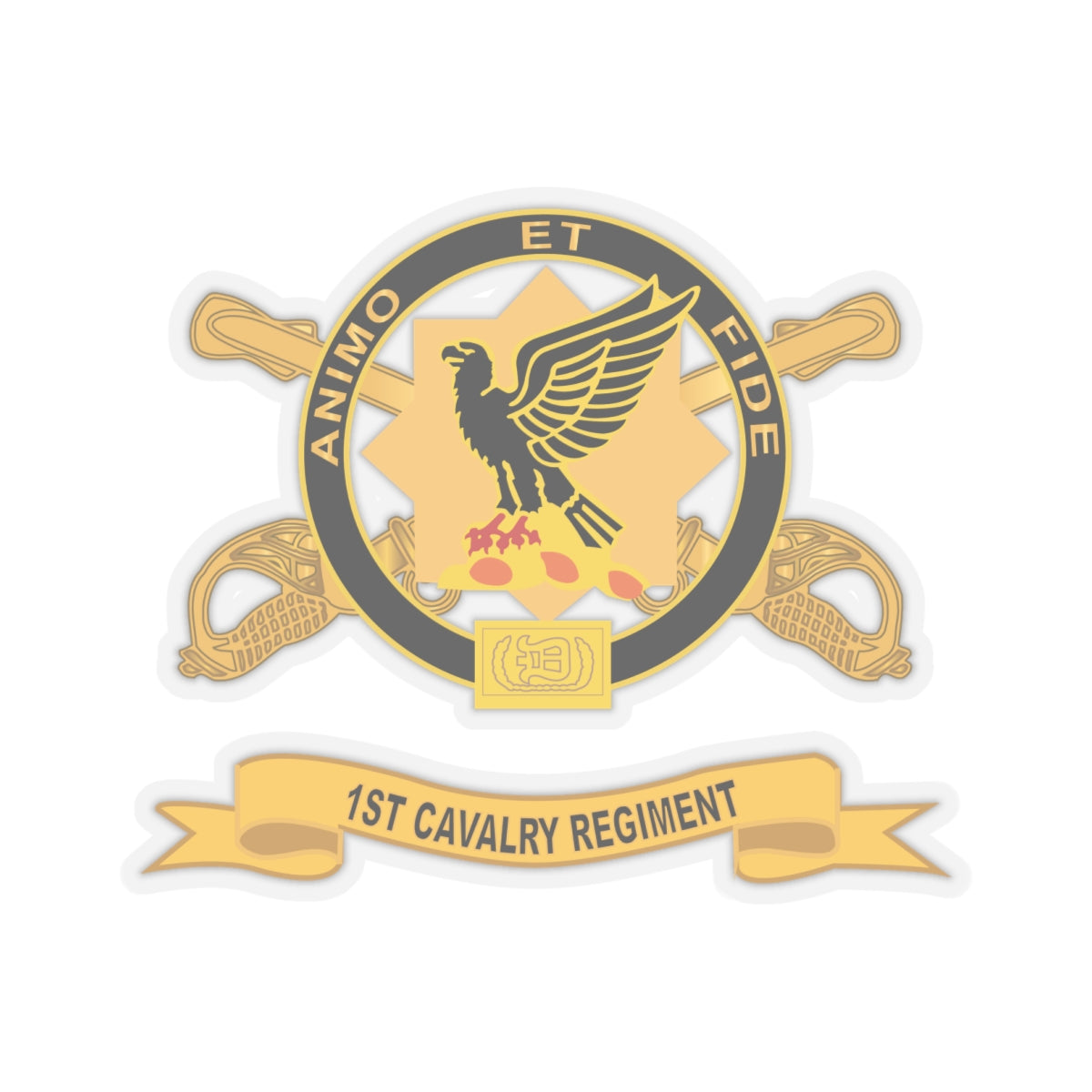 Kiss-Cut Stickers - 1st Cavalry Regiment w Br - Ribbon