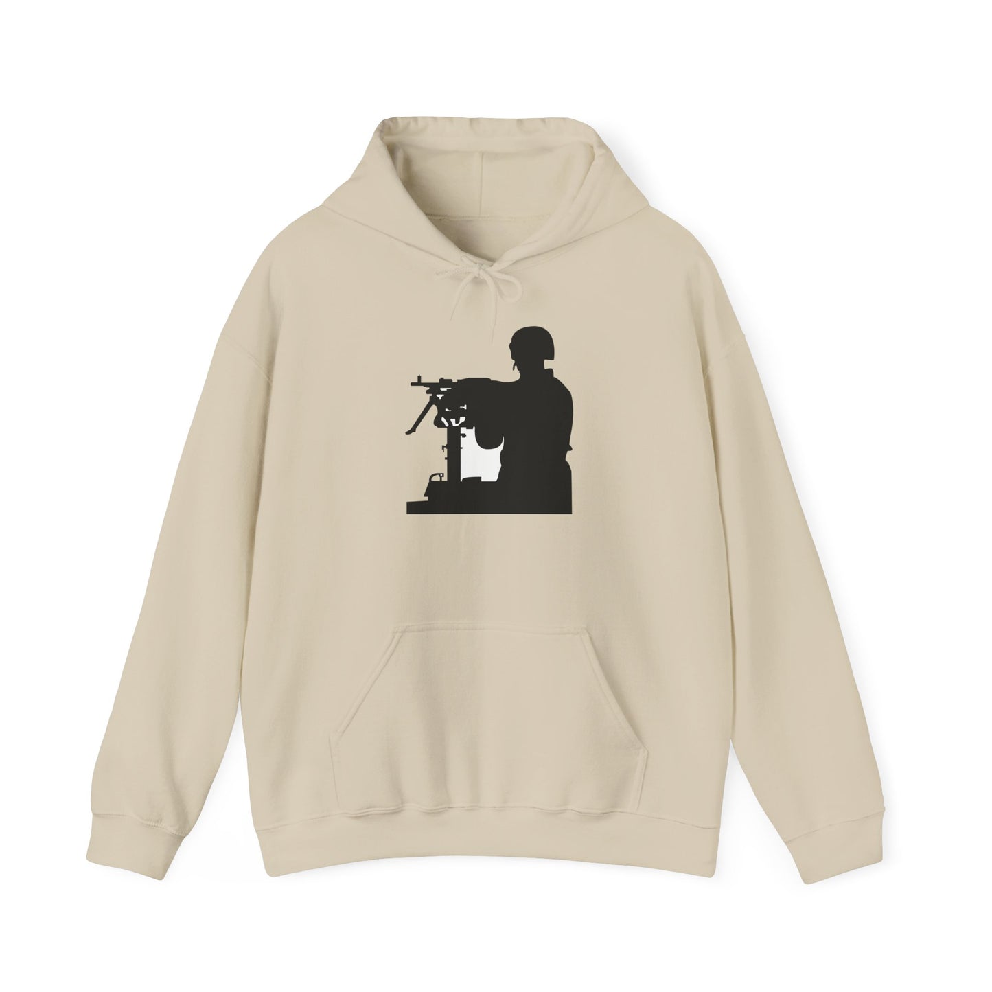 Unisex Heavy Blend Hooded Sweatshirt -Army - Soldier - MG Vehicle Mounted - Silhouette X 300