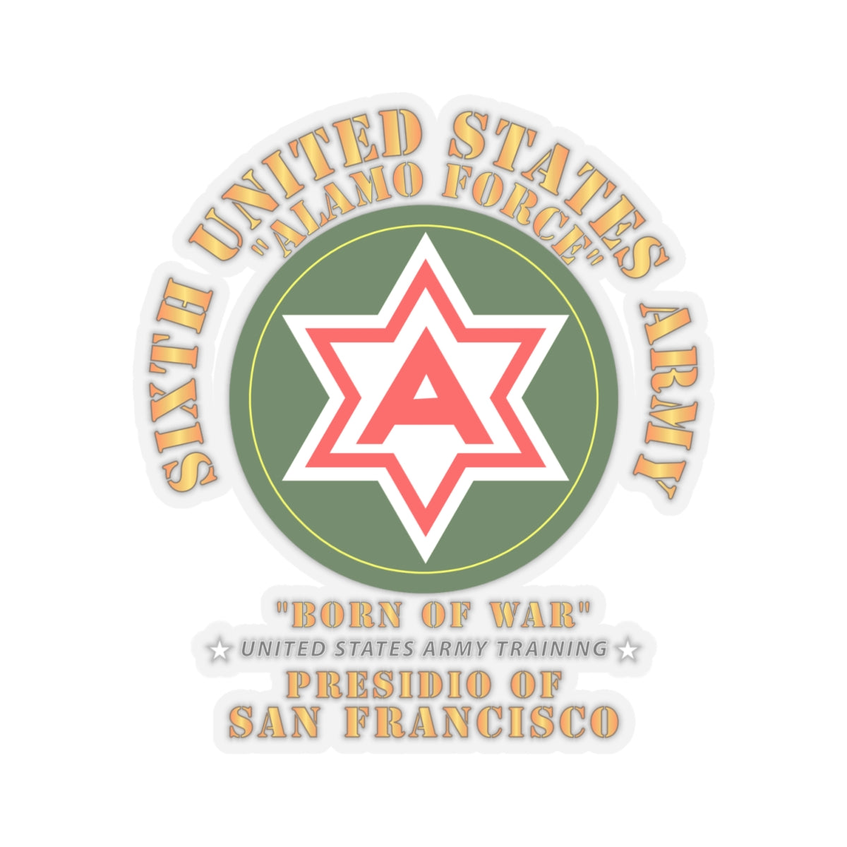 Kiss-Cut Stickers - 6th United States Army - Presidio SF