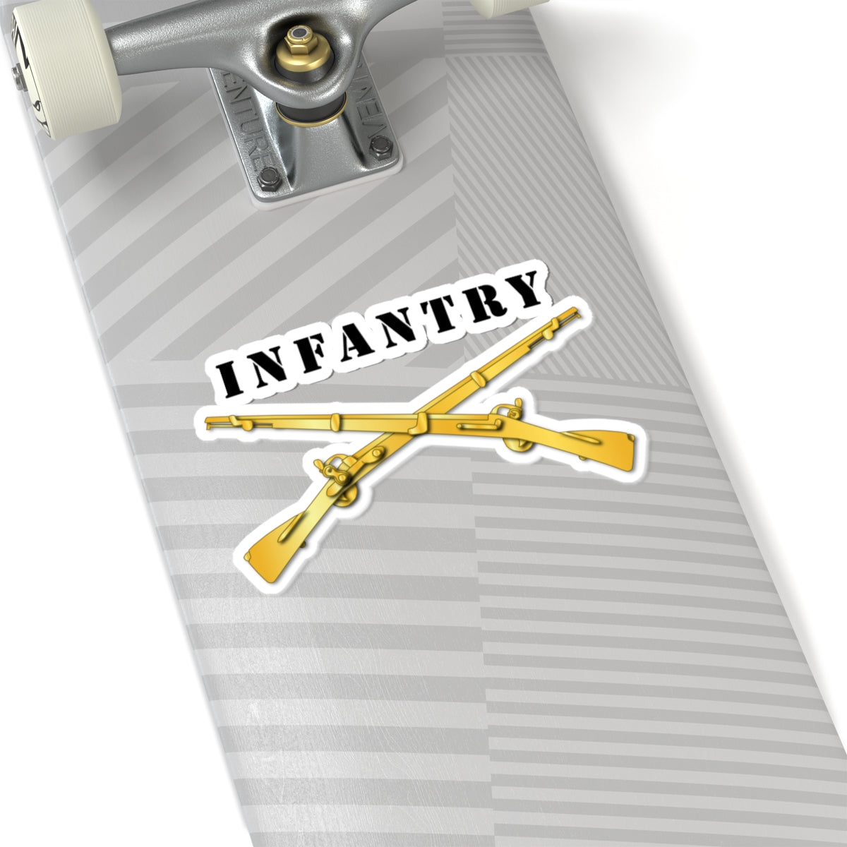 Kiss-Cut Stickers - Infantry Br - Crossed Rifles w Txt