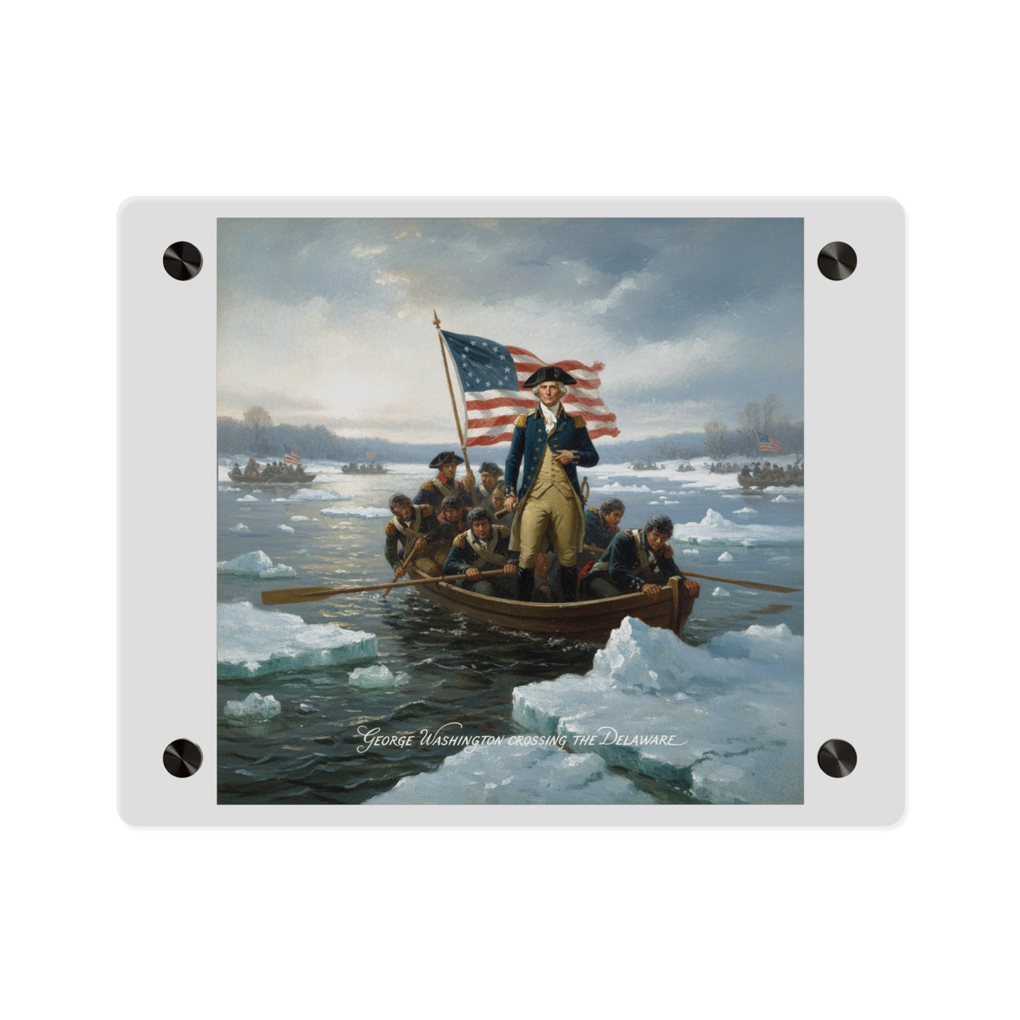 Acrylic Wall Art Panel - Washington Crossing the Delaware duing the Revolutionary War