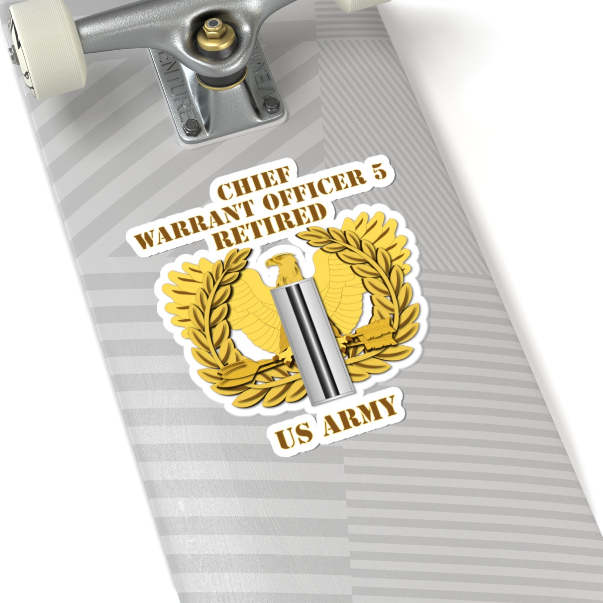 Kiss-Cut Stickers - Emblem - Warrant Officer 5 - CW5 w Eagle - Retired