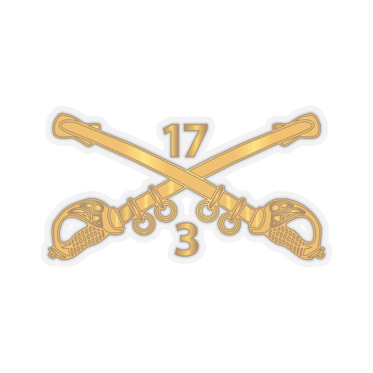 Kiss-Cut Stickers - 3rd Squadron 17th Cavalry Regiment Branch wo Txt