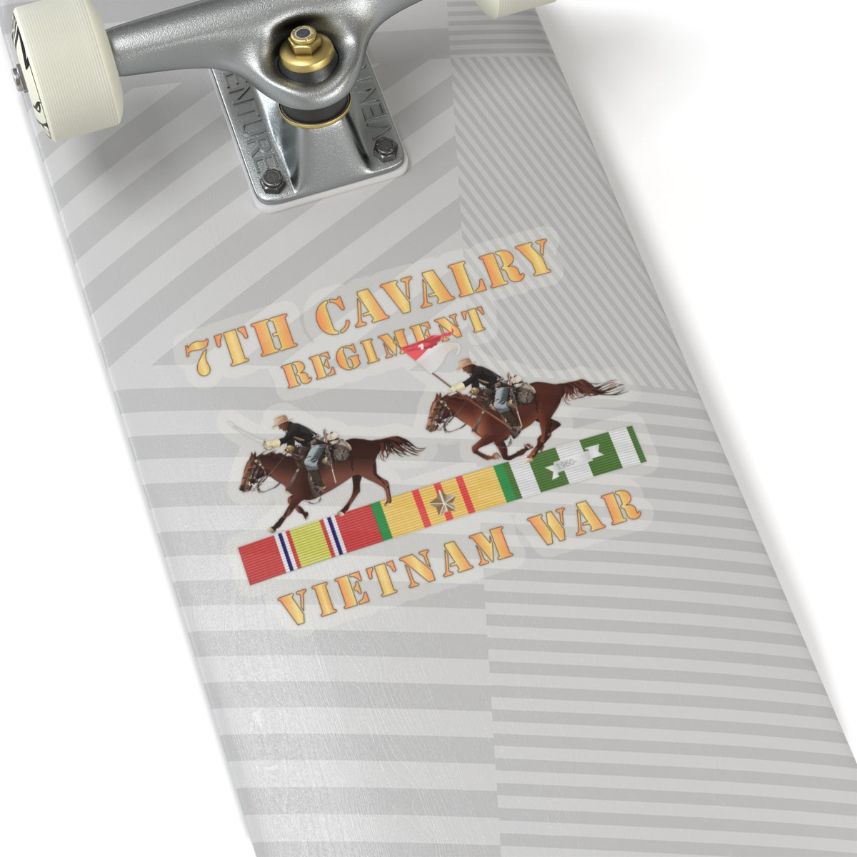 Kiss-Cut Stickers - 7th Cavalry Regiment - Vietnam War wt 2 Cav Riders and VN SVC X300