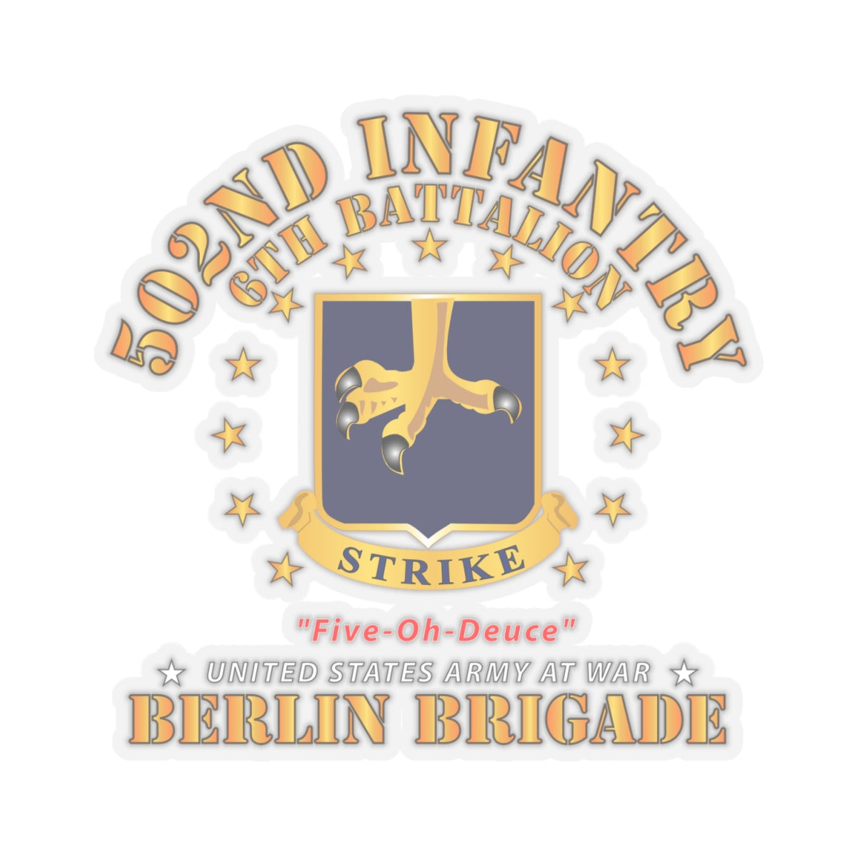 Kiss-Cut Stickers - 6th Battalion 502nd Infantry - Berlin Brigade X 300