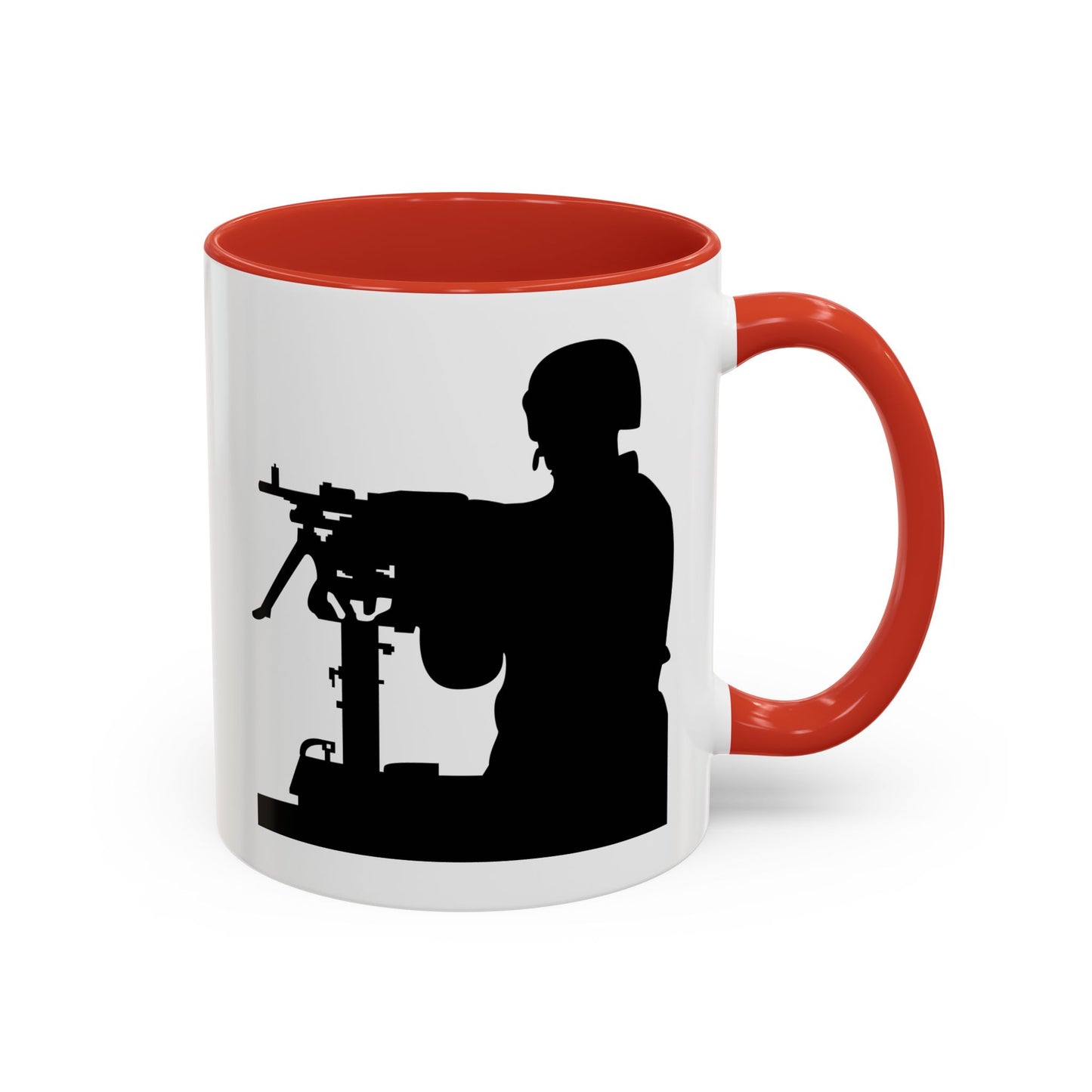 Accent Coffee Mug (11oz & 15oz) - Army - Soldier - MG Vehicle Mounted - Silhouette X 300