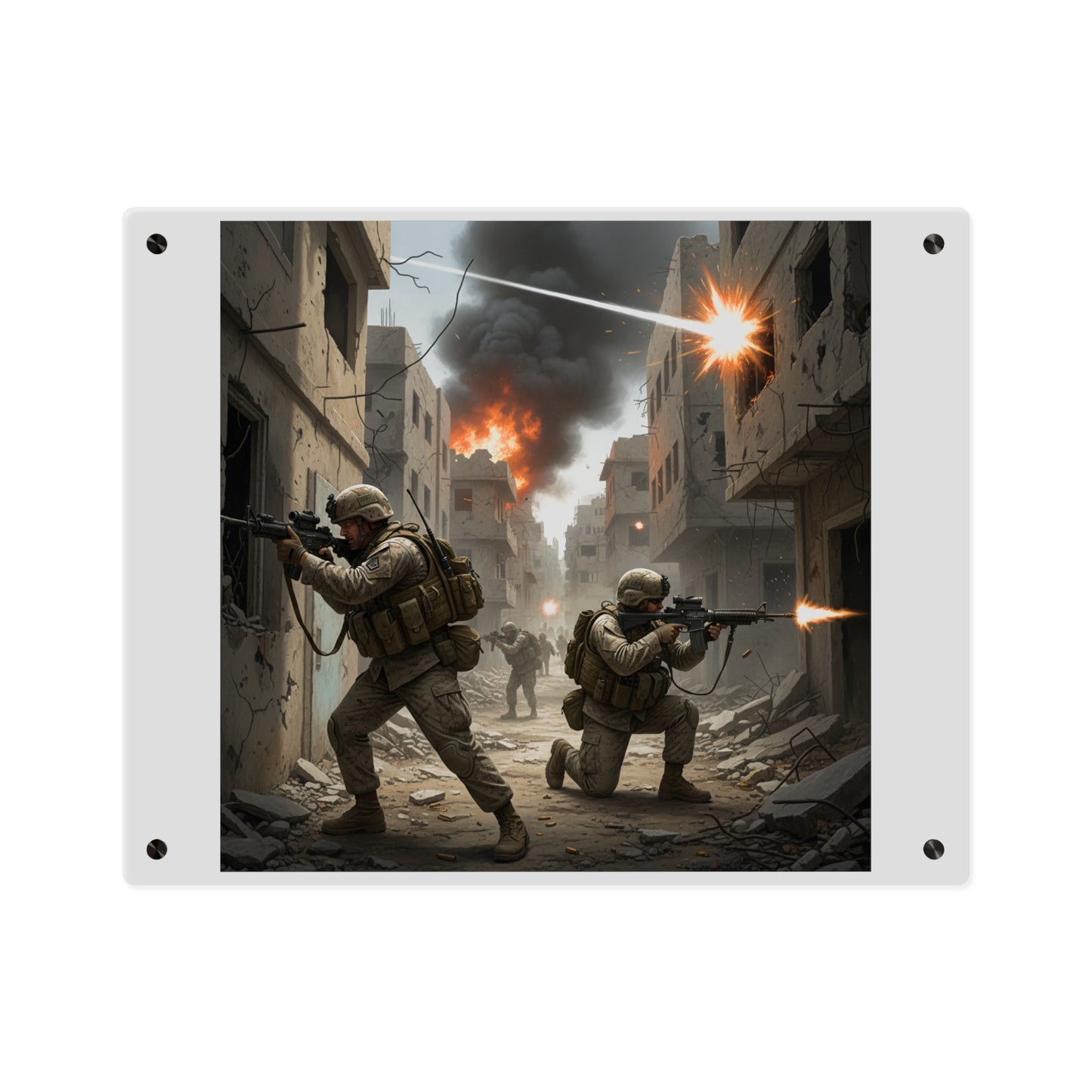 Acrylic Wall Art Panel - Marines in  the 2nd Battle of Fallujah