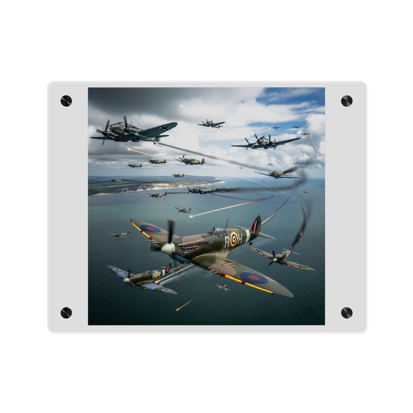 Acrylic Wall Art Panel - British and German aircraft during the Battle of Britain