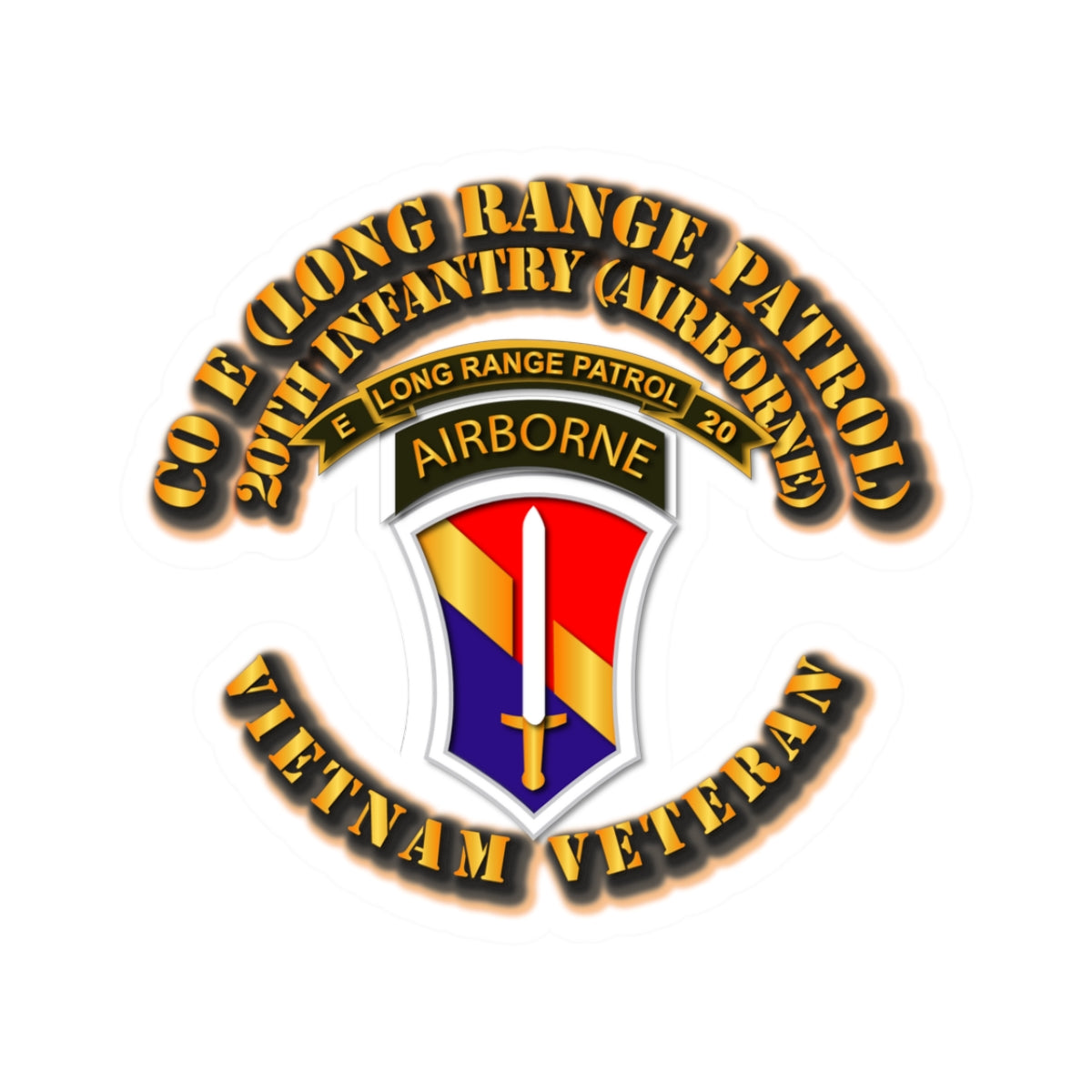 Kiss-Cut Stickers - SOF - Vietnam - Co E 20th Inf LRRP - 1st Field Force