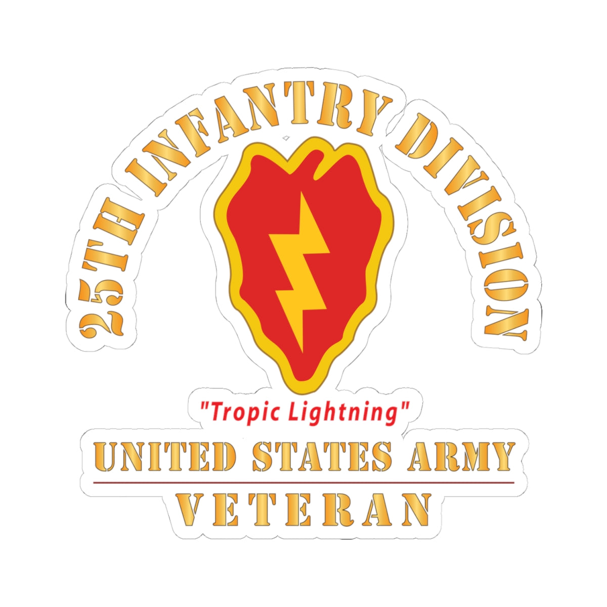 Kiss-Cut Stickers - SSI - 25th Infantry Division - Tropic Lightning - US Army Veteran X 300