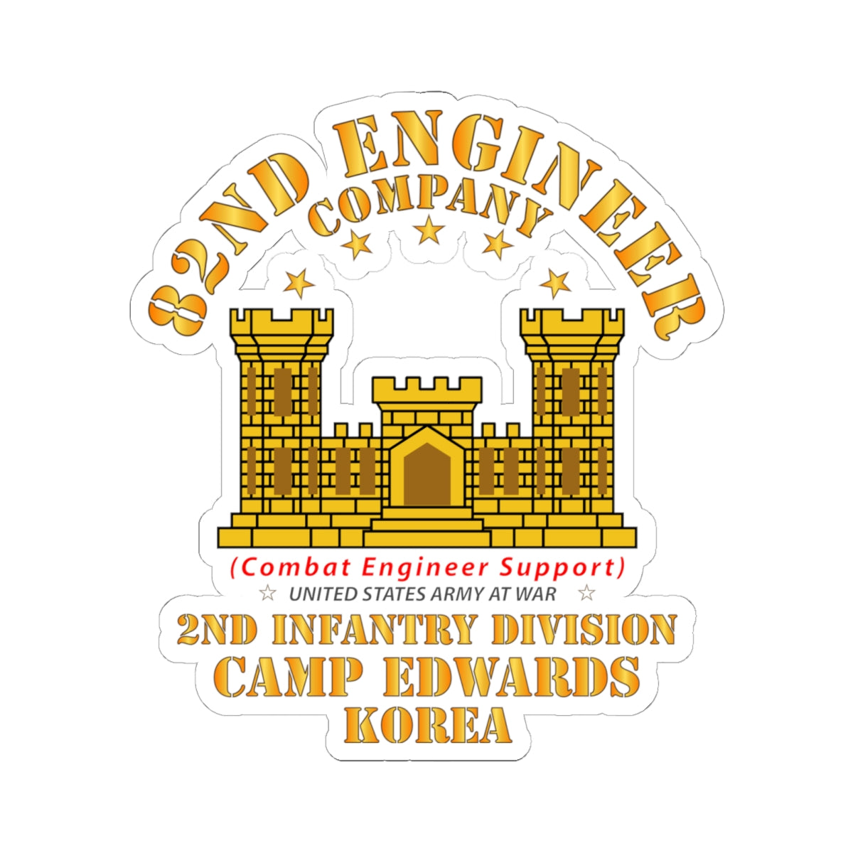 Kiss-Cut Stickers - 82nd Engineer Company - Camp Edwards - Korea