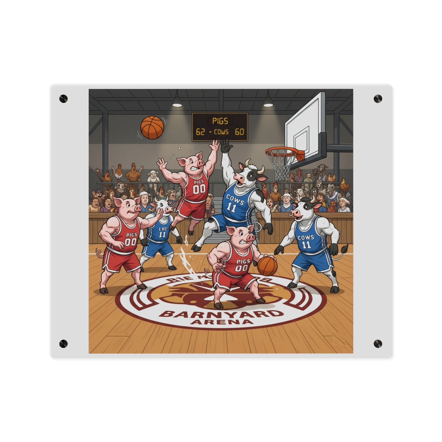 Acrylic Wall Art Panel - Pigs vs Cows