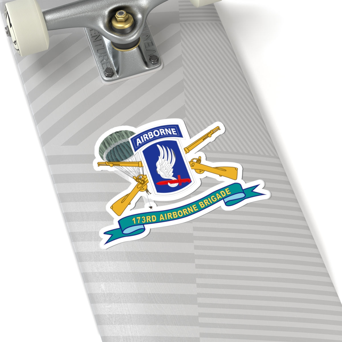 Kiss-Cut Stickers - 173rd Airborne Brigade with Jumper - SSI w INF Br - Ribbon X 300