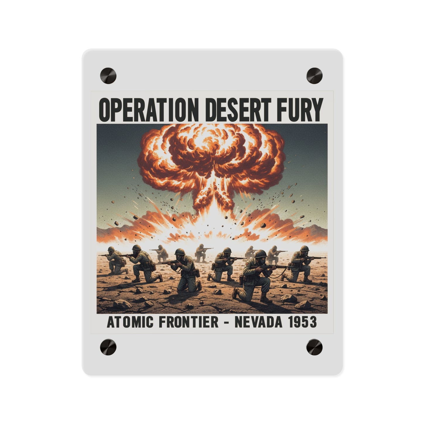 Acrylic Wall Art Panel - Atomic Testing in Nevada Desert Operation Fury