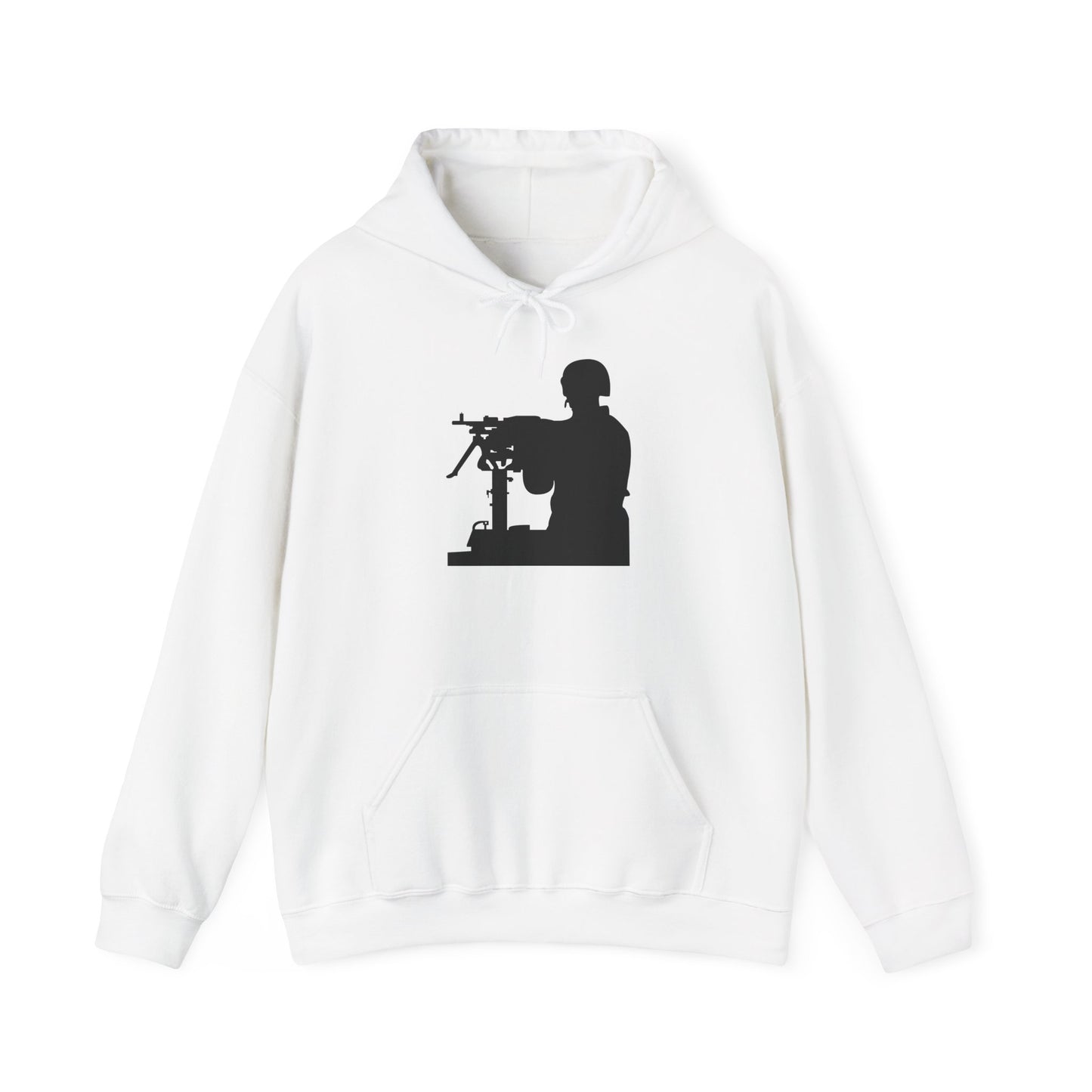Unisex Heavy Blend Hooded Sweatshirt -Army - Soldier - MG Vehicle Mounted - Silhouette X 300