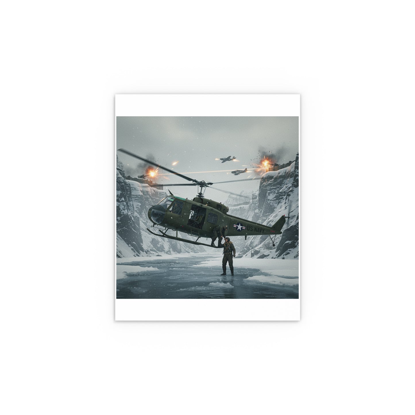 Indoor and Outdoor Silk Posters - Rescue Mission from Majon-ni and Samdong-ni attack - Korean War