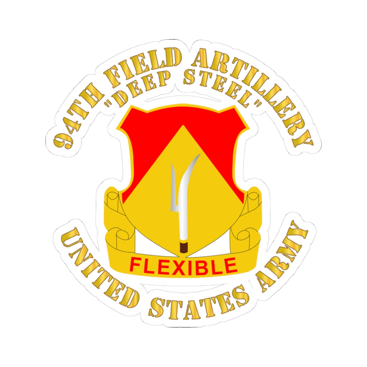 Kiss-Cut Stickers - 94th Field Artillery Regiment - Deep Steel