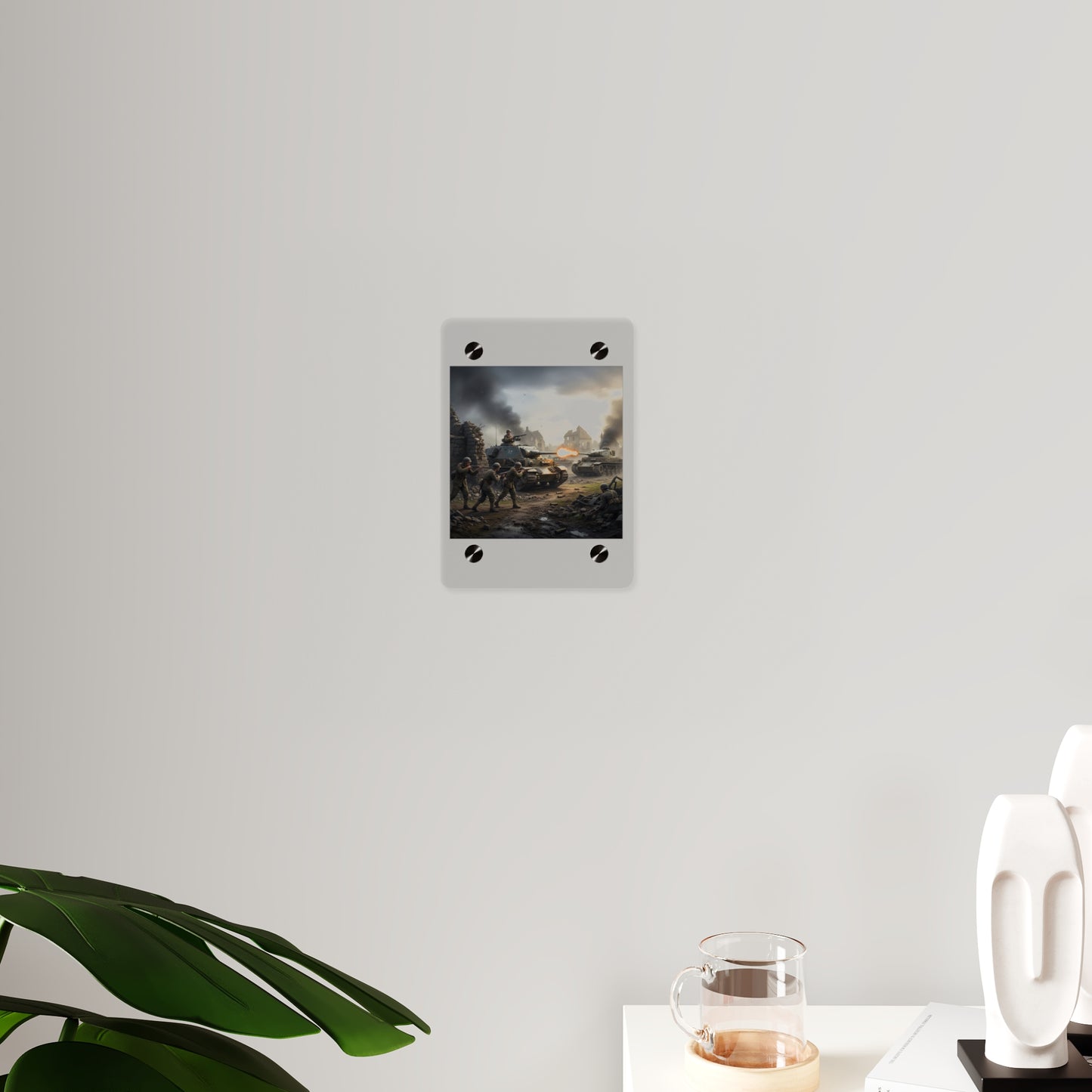 Acrylic Wall Art Panel - Tank Destroyer - M10 Wolverine vs German Panzer Tank