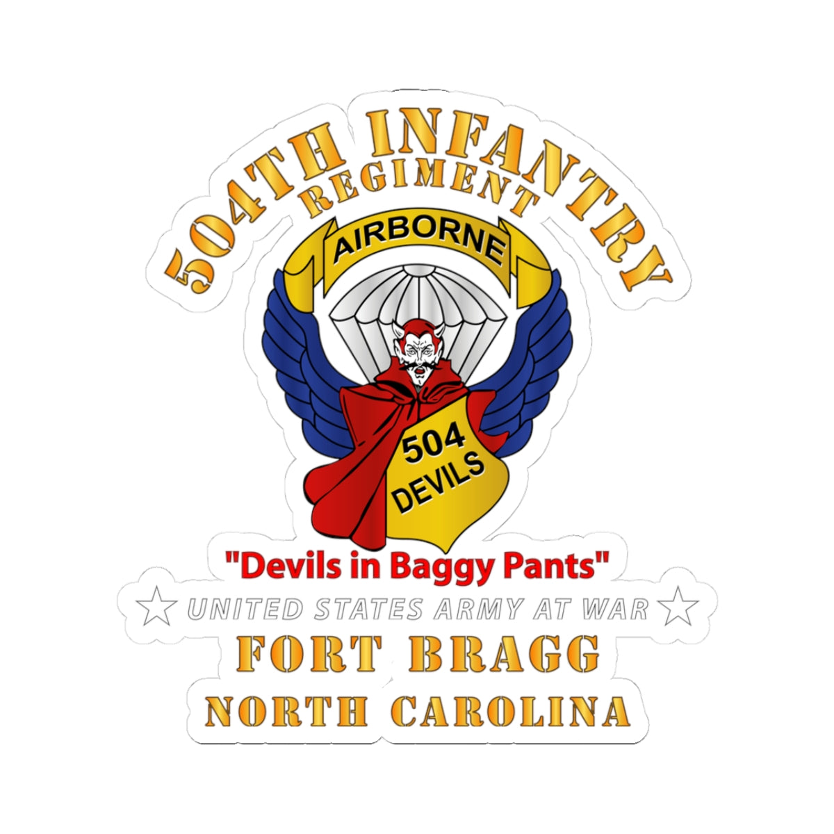 Kiss-Cut Stickers - 504th Infantry Regiment - Devils - FBNC